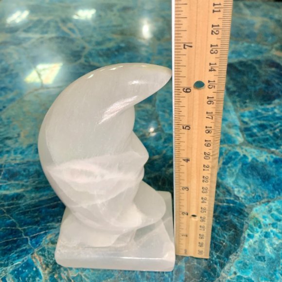 Onyx Moon Lamp, Boho Decor, Office Decor, Lighting Fixture, Unique Lighting - Picture 3 of 6